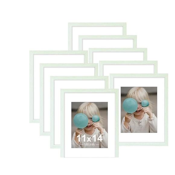 11x14 Picture Frames Set of 9, Shatter Resistant Plexiglass - Picture 1 of 6